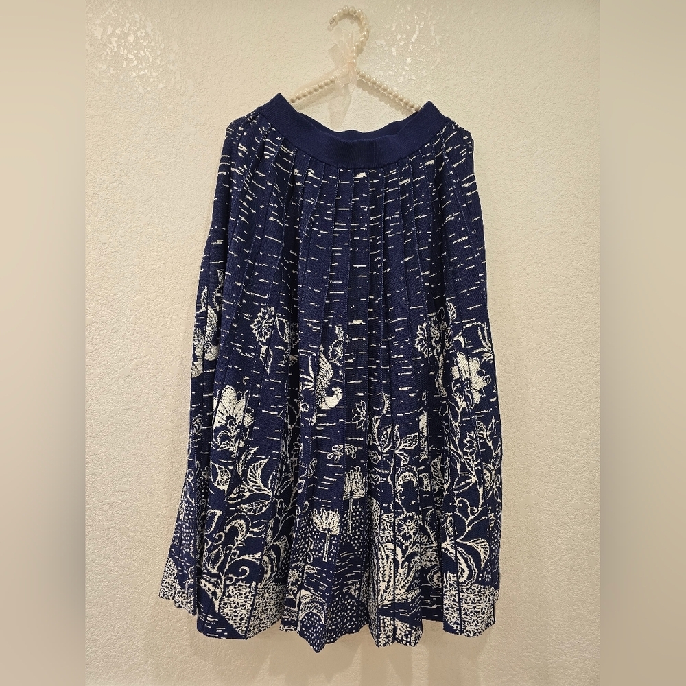 Anthropologie Haven Pleated Knit Midi Skirt Size S NWT - Picture 3 of 7